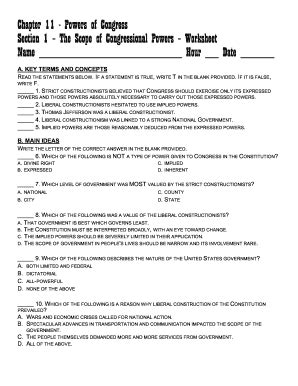 Read Chapter 11 Section 1 The Scope Of Congressional Powers Guided Reading Answers 