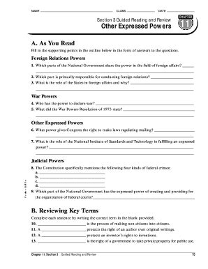 Full Download Chapter 11 Section 3 Guided Reading And Review Other Expressed Powers Answers 