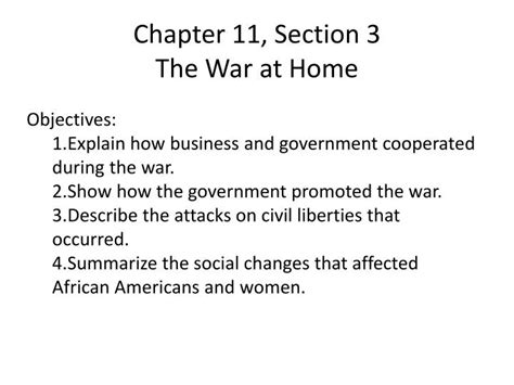 Full Download Chapter 11 Section 3 The War At Home Answer Key 