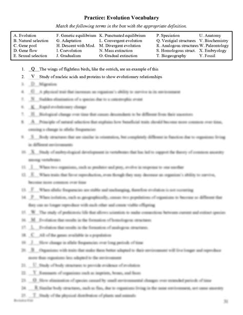 Read Chapter 11 The Evolution Of Populations Vocabulary Practice Answers 