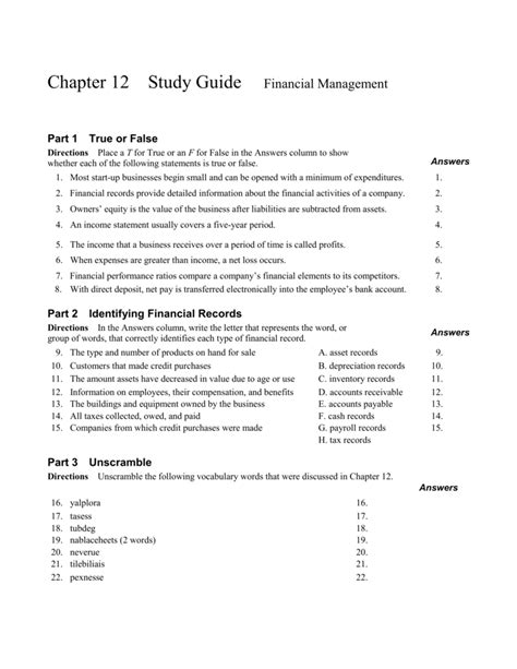 Download Chapter 12 Accounting Study Guide 