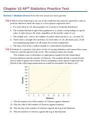 Read Online Chapter 12 Ap Statistics Test 