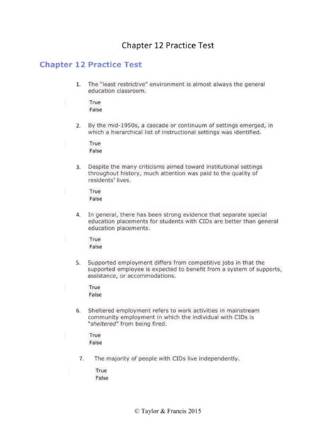 Read Online Chapter 12 Practice Test 