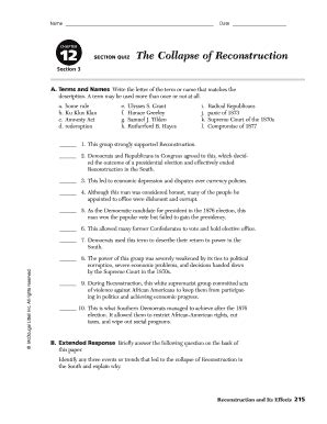 Full Download Chapter 12 Section 3 Guided Reading The Collapse Of Reconstruction 