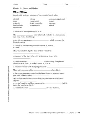 Full Download Chapter 12 Wordwise Answers Forces And Motion 