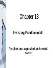 Full Download Chapter 13 Investing Fundamentals University Of Utah 