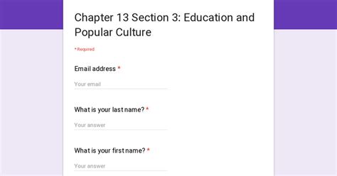 Read Chapter 13 Section 3 Education Popular Culture Answer Key 