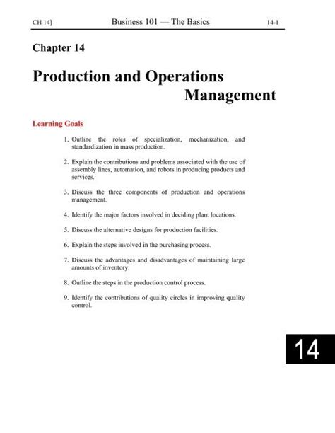 Download Chapter 14 Production And Operations Management Faculty 