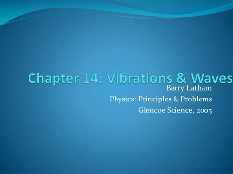 Read Chapter 14 Vibrations Waves Study Guide Answers 