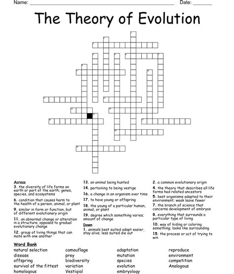 Download Chapter 15 Darwin S Theory Of Evolution Crossword Answers Not Requiring A Download 