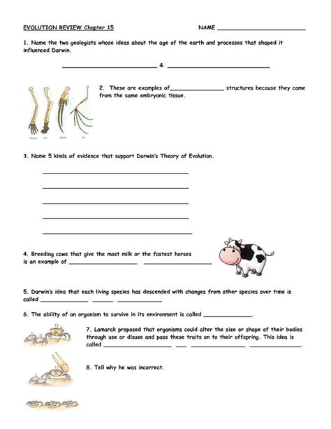 Download Chapter 15 Darwin Theory Of Evolution Worksheet Answers 