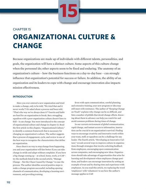 Download Chapter 15 Organizational Culture Change 