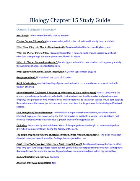 Download Chapter 15 Study Guide Biology Corner Answers 