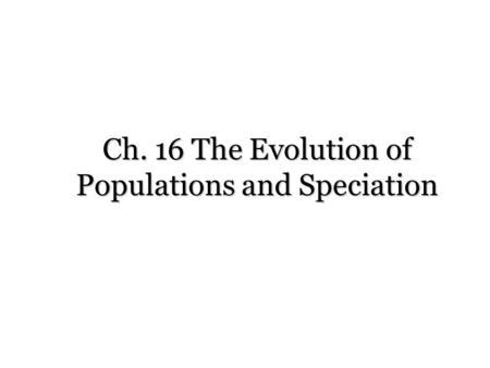 Full Download Chapter 16 Evolution Of Populations Multiple Choice 