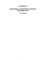 Read Online Chapter 16 Managerial Accounting Concepts And Principles Solutions 