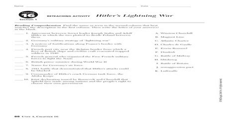 Full Download Chapter 16 Section 2 Reteaching Activity War In Europe Answers 