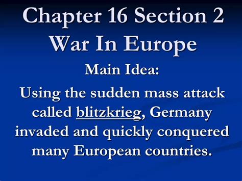 Full Download Chapter 16 Section 2 War In Europe Worksheet Answers 