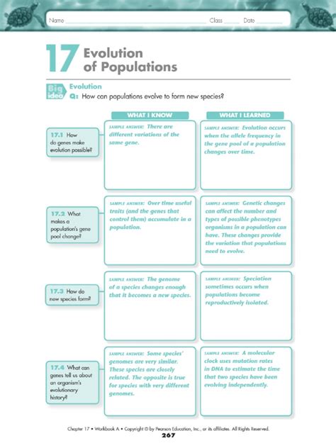 Read Chapter 17 Evolution Of Populations Workbook Answers 