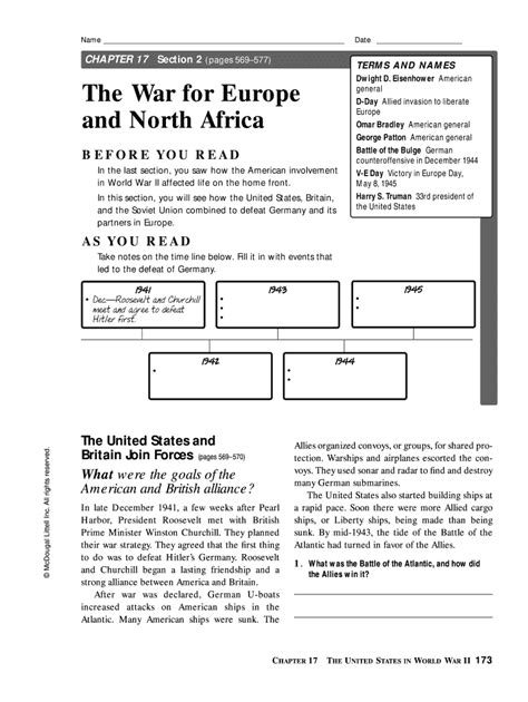 Read Chapter 17 Section 2 The War For Europe North Africa Answers 