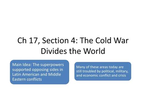 Read Chapter 17 Section 4 The Cold War Divides World 