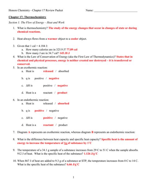 Full Download Chapter 17 Thermochemistry Test A Answers 