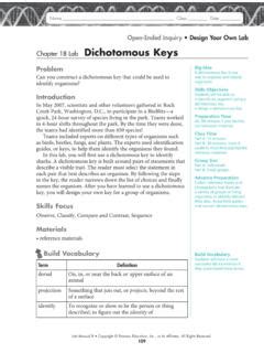 Read Online Chapter 18 Lab Dichotomous Keys 