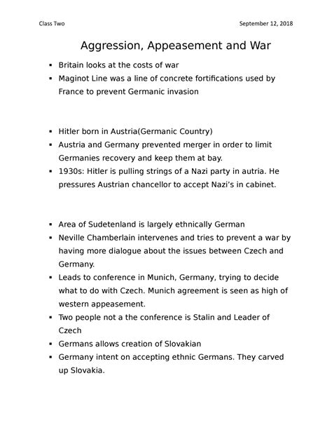 Full Download Chapter 18 Section 1 Aggression Appeasement And War Notes 