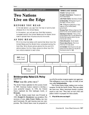 Read Chapter 18 Section 4 Two Nations Live On The Edge Key 