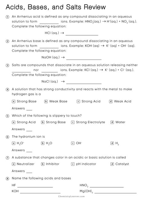 Full Download Chapter 19 Acids Bases And Salts Worksheet Answers 