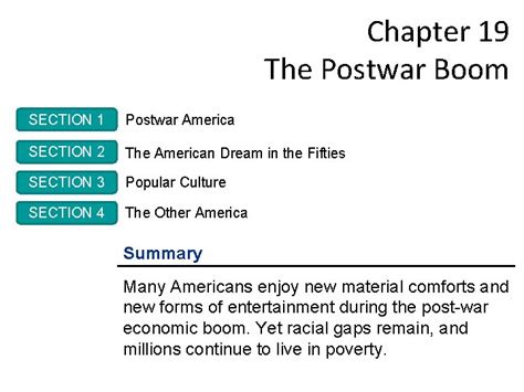 Download Chapter 19 Section 1 Postwar America Packet Answers 