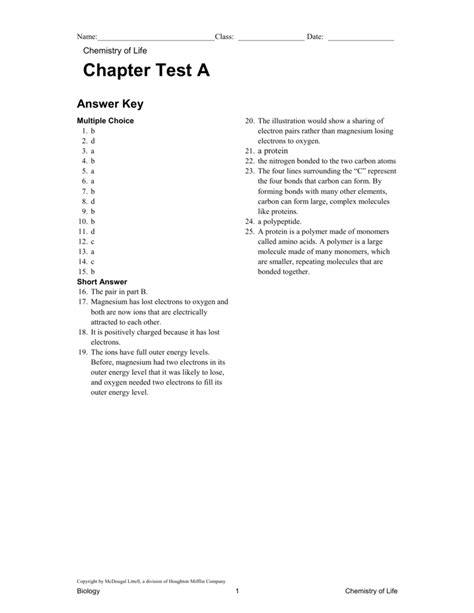 Full Download Chapter 2 Biology Test 