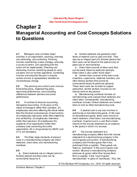 Download Chapter 2 Managerial Accounting And Cost Concepts Solutions 