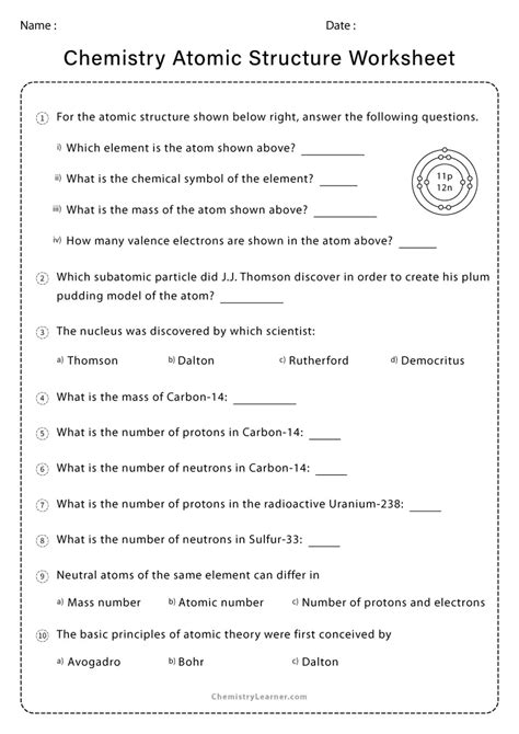 Download Chapter 2 Reinforcement Worksheet Atomic Timeline Denton Isd 
