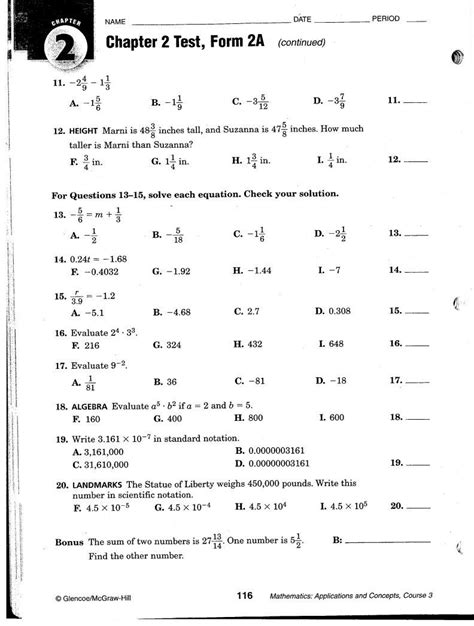 Read Chapter 2 Test Form A 