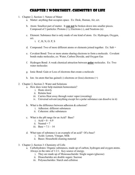Read Chapter 2 The Chemistry Of Life Vocabulary Review Answers 