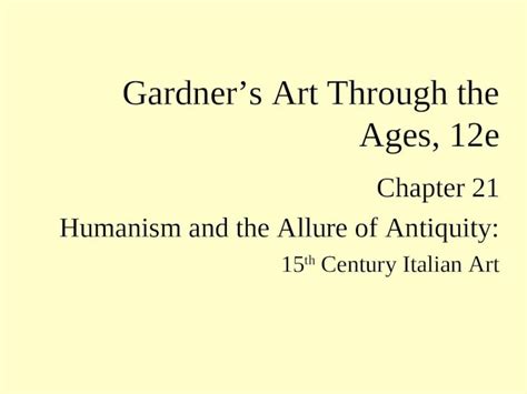 Full Download Chapter 21 Humanism And The Allure Of Antiquity 15Th 