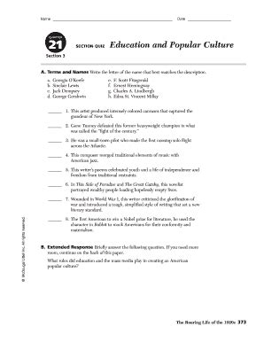 Read Chapter 21 Section 3 Education And Popular Culture Guided Reading 
