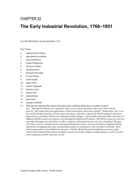Full Download Chapter 22 The Early Industrial Revolution Answers 