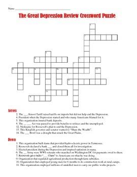 Read Online Chapter 22 The Great Depression Begins Crossword Puzzle Answer Key 