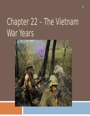 Full Download Chapter 22 The Vietnam War Years Study Guide 