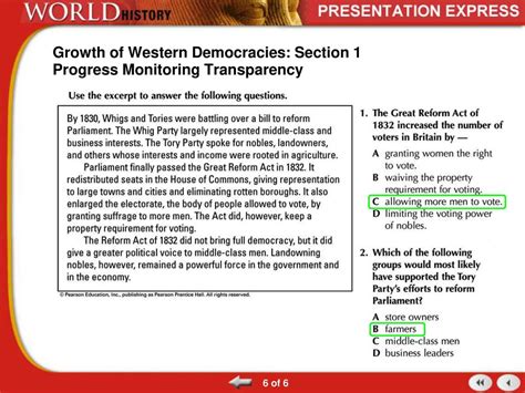 Read Chapter 23 Growth Of Western Democracies Section 1 Quiz 