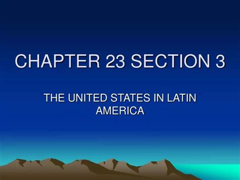 Read Online Chapter 23 Section 3 