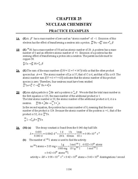 Download Chapter 25 Nuclear Chemistry Worksheet 