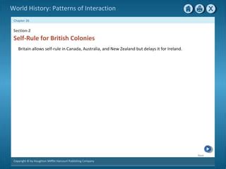 Read Chapter 26 Section 2 Self Rule For British Colonies 