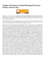 Download Chapter 28 Section 3 The Great Society Answers 