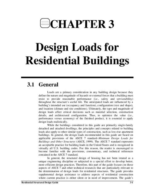 Download Chapter 3 Design Loads For Residential Buildings 