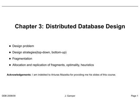 Read Online Chapter 3 Distributed Database Design Unibz 