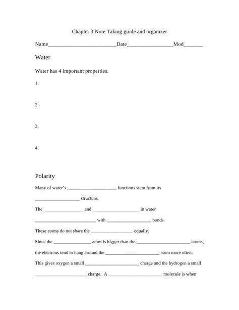 Read Chapter 3 Note Taking Study Guide 