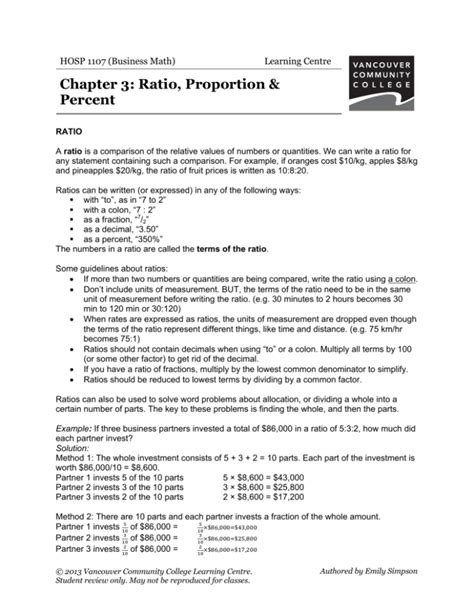 Read Chapter 3 Ratio Proportion Percent Vcc Library 