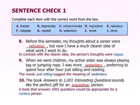 Read Chapter 3 Sentence Check 2 